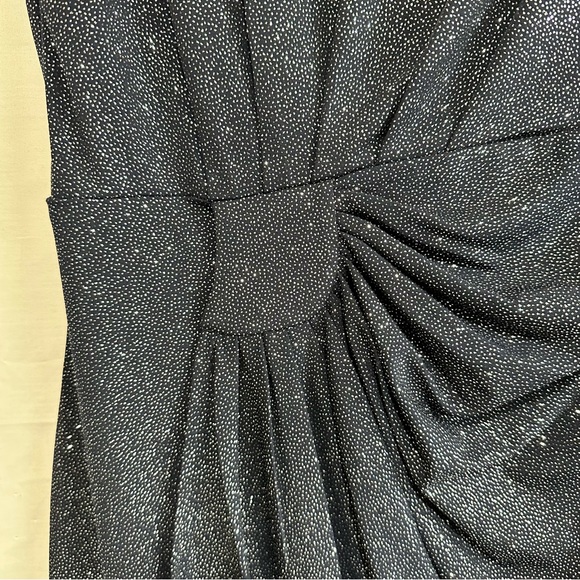Enfocus Petite Womens Sleeveless Glitter Faux Wrap Dress in Navy Size 8P - Picture 3 of 7